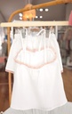 Pijama lino blanco y rosa 