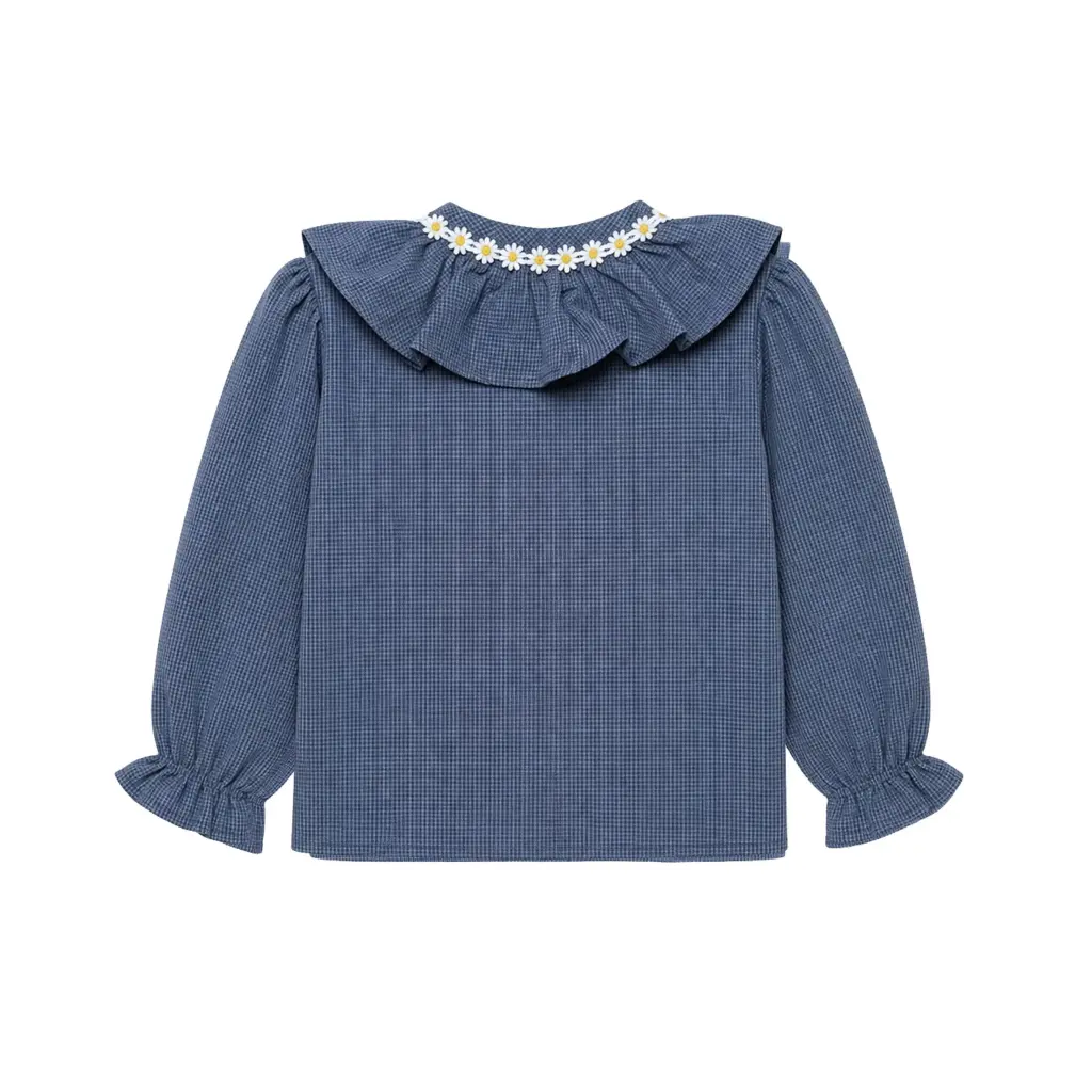 BLUSA MAXI CUELLO CHESS MARGARITAS