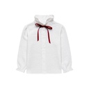 BLUSA NIÑA BAMBULA BLANCO MERENGUE CUELLO ALTO LAZADA