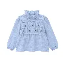 BLUSA SMOCK CELESTE MELANGE FLORES