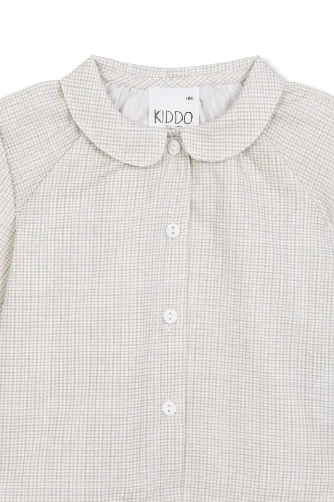 CAMISA CUELLO BEBÉ VICHY BEIGE