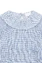 BLUSA VICHY AZUL SMOCK MANGA CORTA