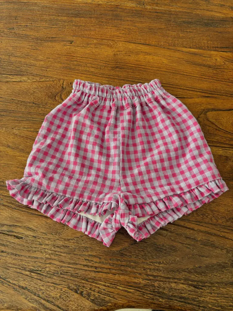 SHORT VICHY FUCSIA