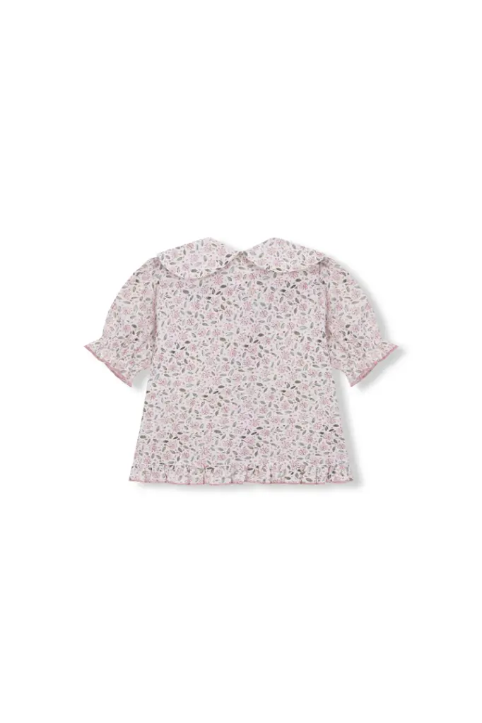 BLUSA CRUZADA FLORES ROSAS Y VERDES