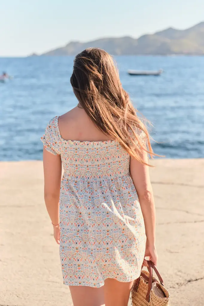Vestido frunces mujer 