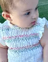 Pelele sin mangas blanco smock multicolor