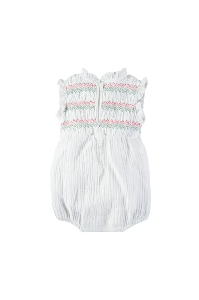 Pelele sin mangas blanco smock multicolor