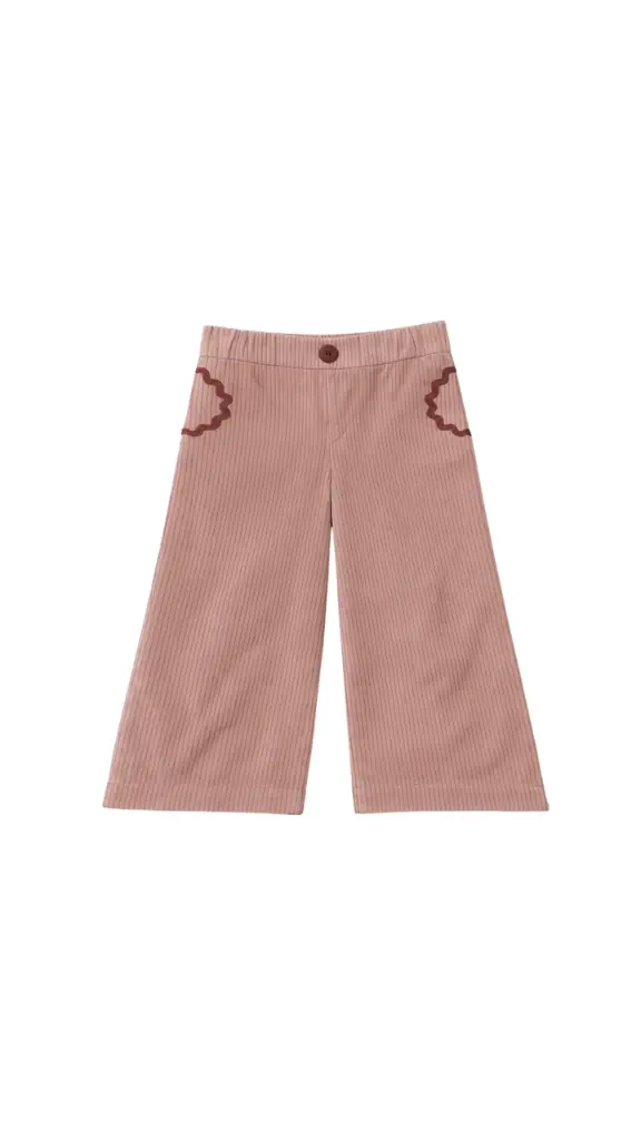 PANTALON ANCHO PANA GRUESA ROSA VIVO BURDEOS