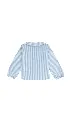 CAMISA MANGA LARGA CUELLO BEBÉ RAYAS AZULES Y BLANCAS
