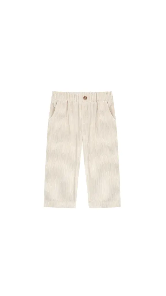 PANTALON RECTO PANA GRUESA CREMA