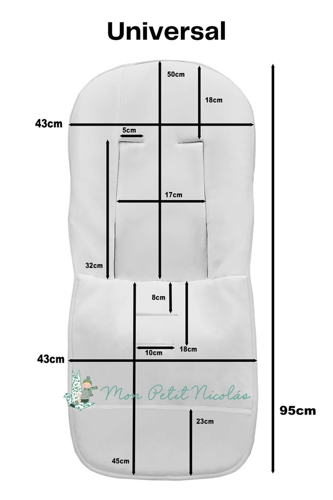  Funda silla universal rayita azul 