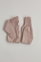 Jersey de trenzas con polainas rosa nude 