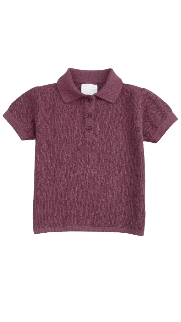 POLO KNIT MANGA CORTA BERENJENA