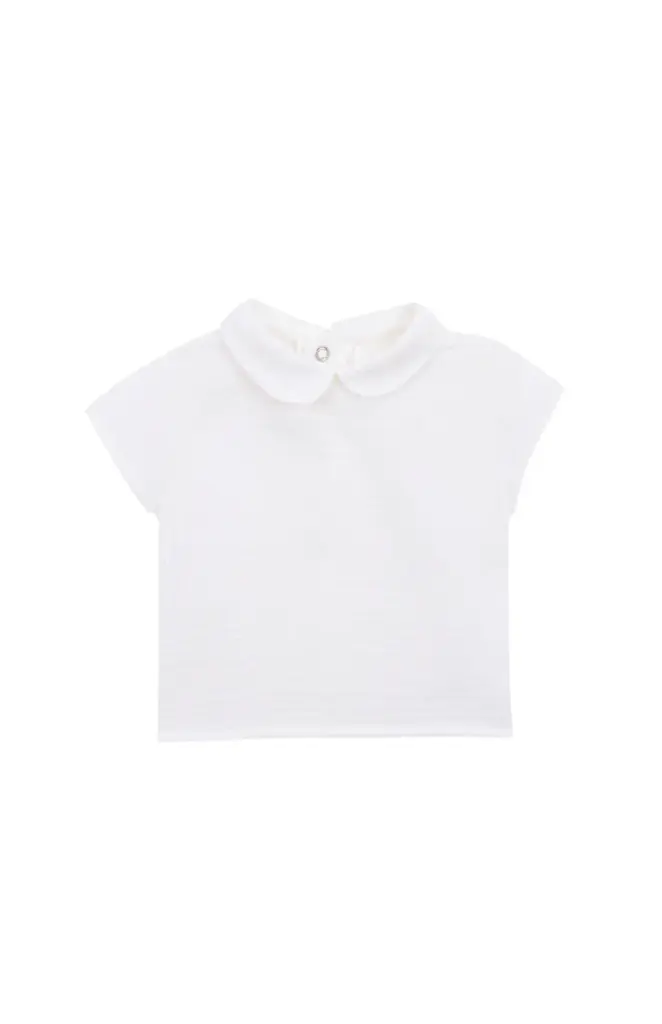 CAMISA CUELLO BEBÉ BAMBULA BLANCA MANGA CORTA