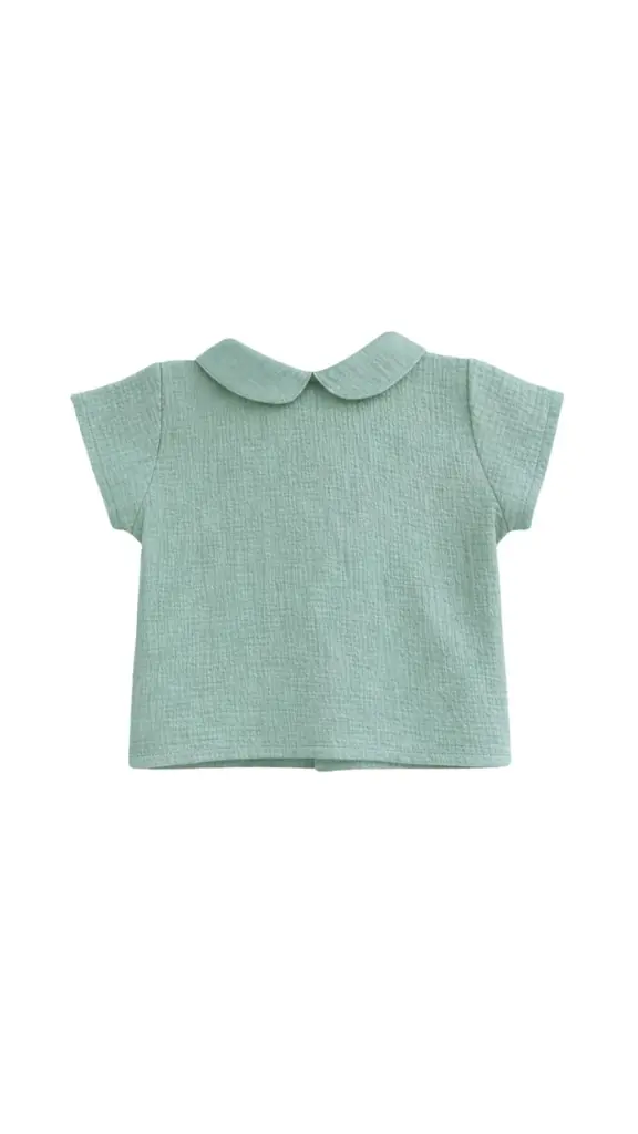 CAMISA BEBÉ MANGA CORTA VERDE PRADINO
