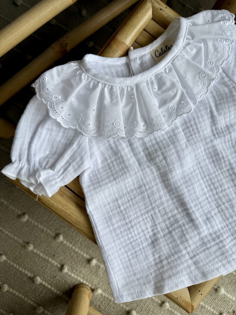 Blusa bambula manga corta