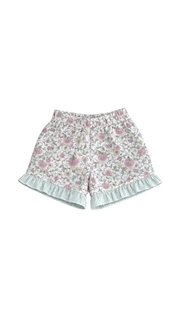 SHORT FLORES SILVESTRINI Y RAYAS VERDETTI 