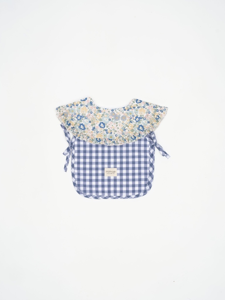 Babero volante Mauri & Vichy azul