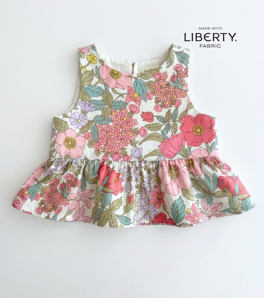Blusa volantes Buganvilla Flores y Rayas