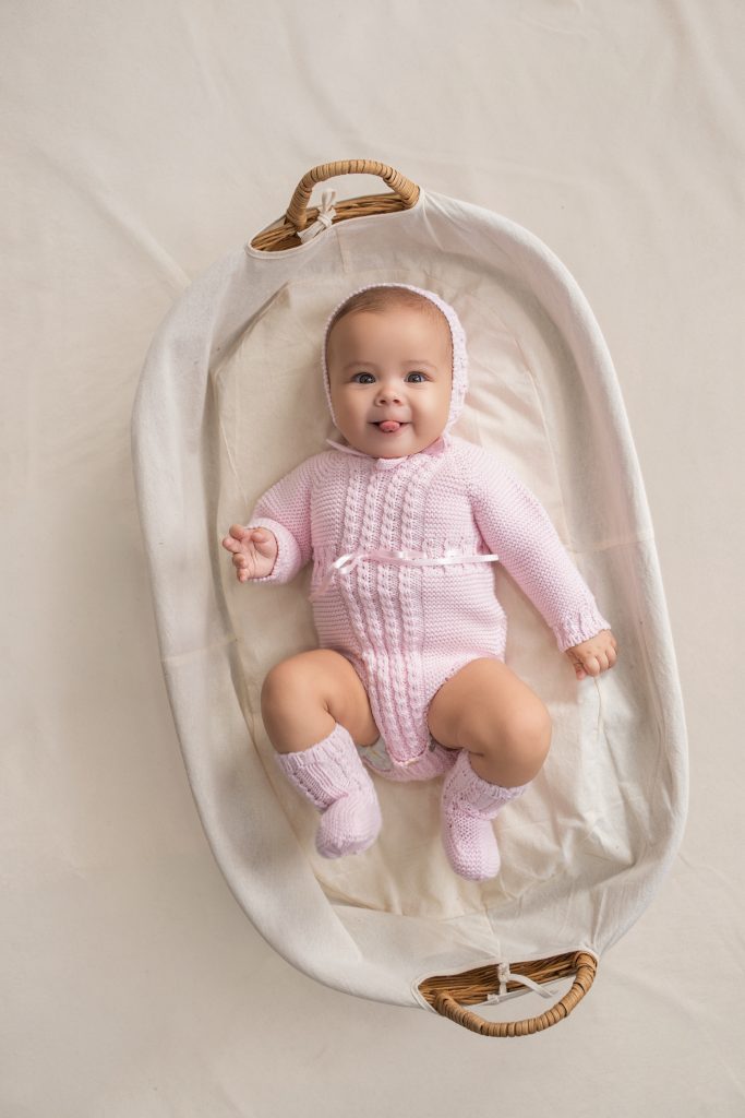 Pelele ochitos rosa empolvado 