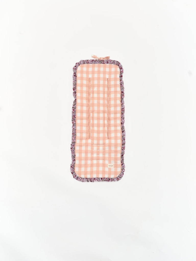 Colchoneta vichy rosa con volante Nile