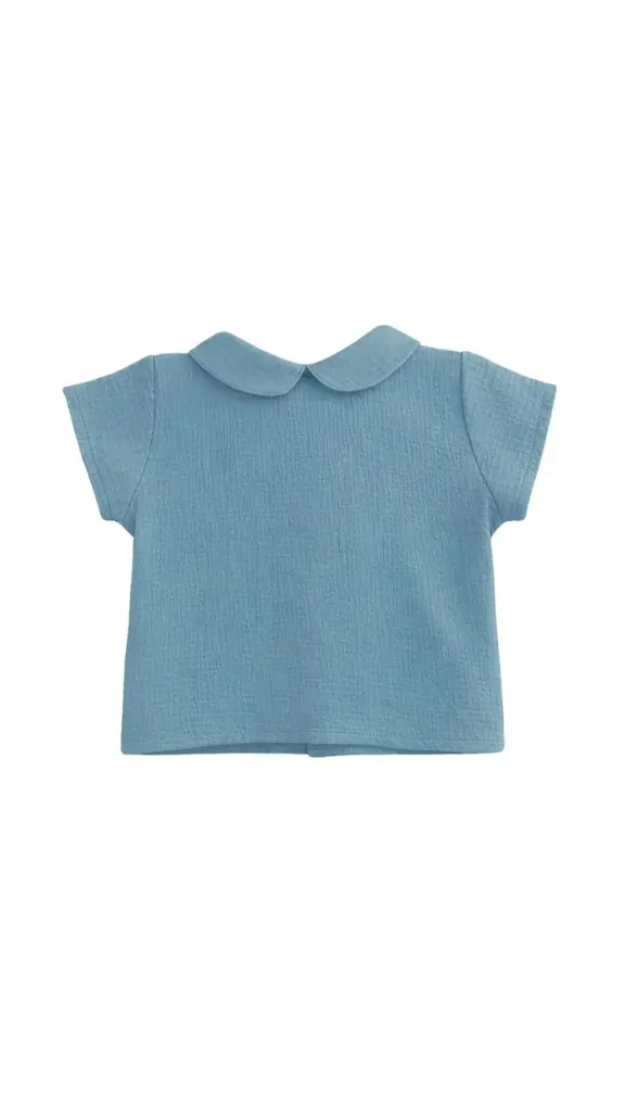 CAMISA BEBÉ MANGA CORTA AZUL TORMENTINO