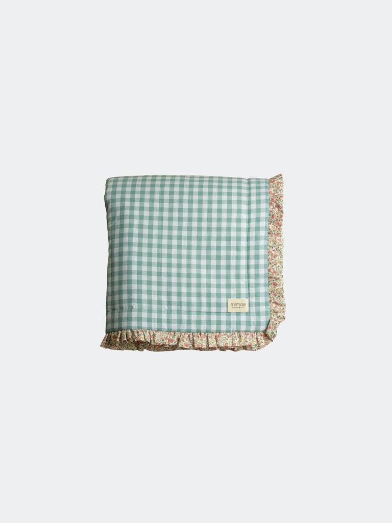 Manta Vichy menta con volante Olivia