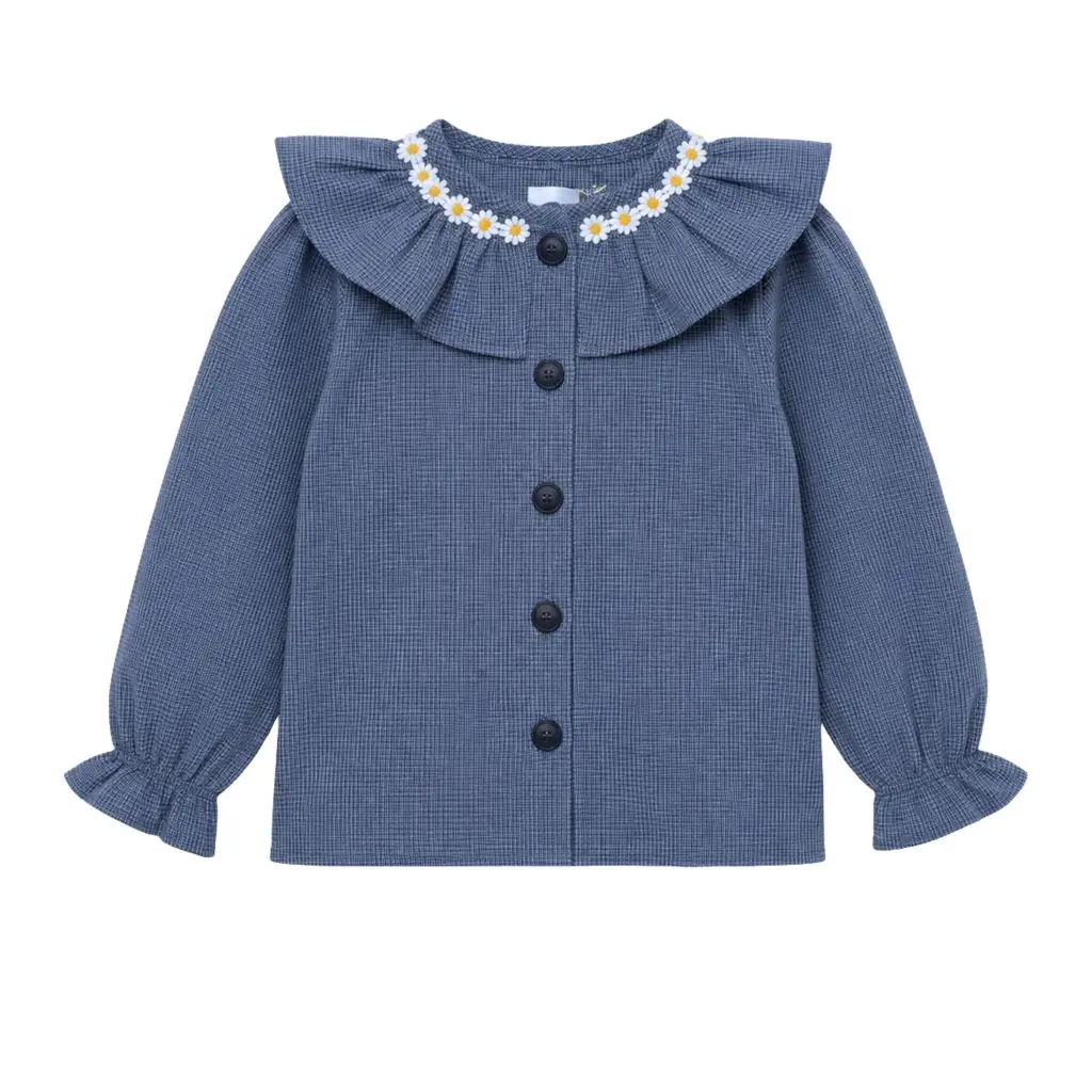 BLUSA MAXI CUELLO CHESS MARGARITAS