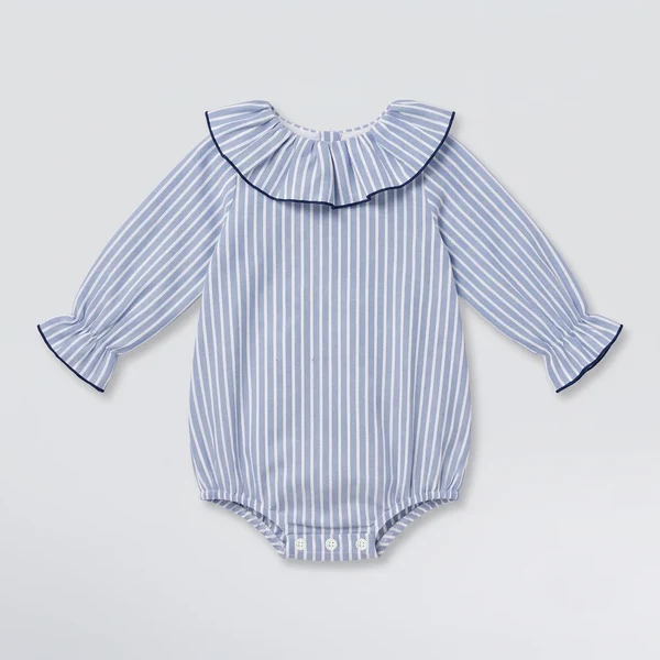 Pelele oxford rayas azules