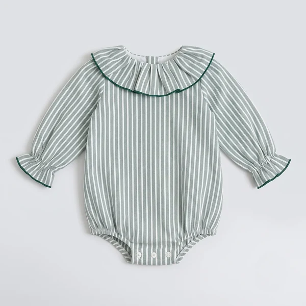 Pelele oxford rayas verdes