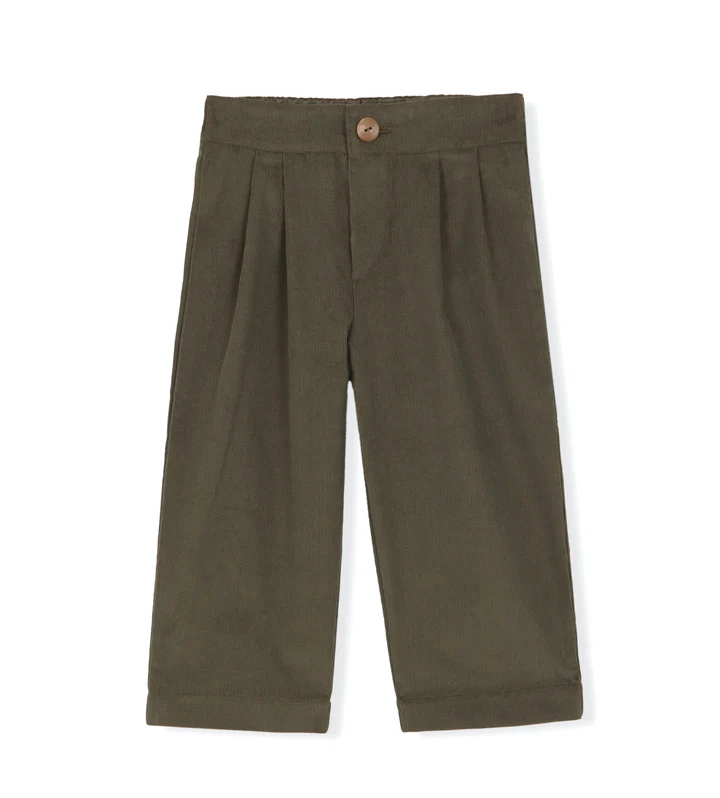 Pantalón micropana pinzas kaki