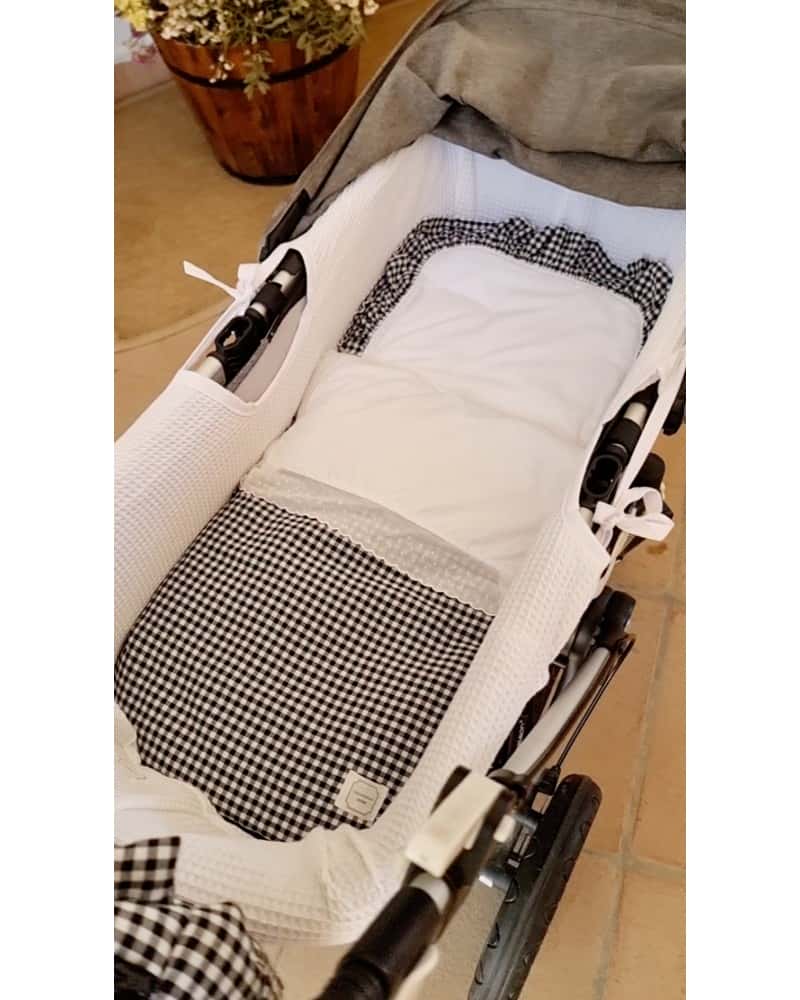 Saco capazo con relleno extraíble Vichy Negro