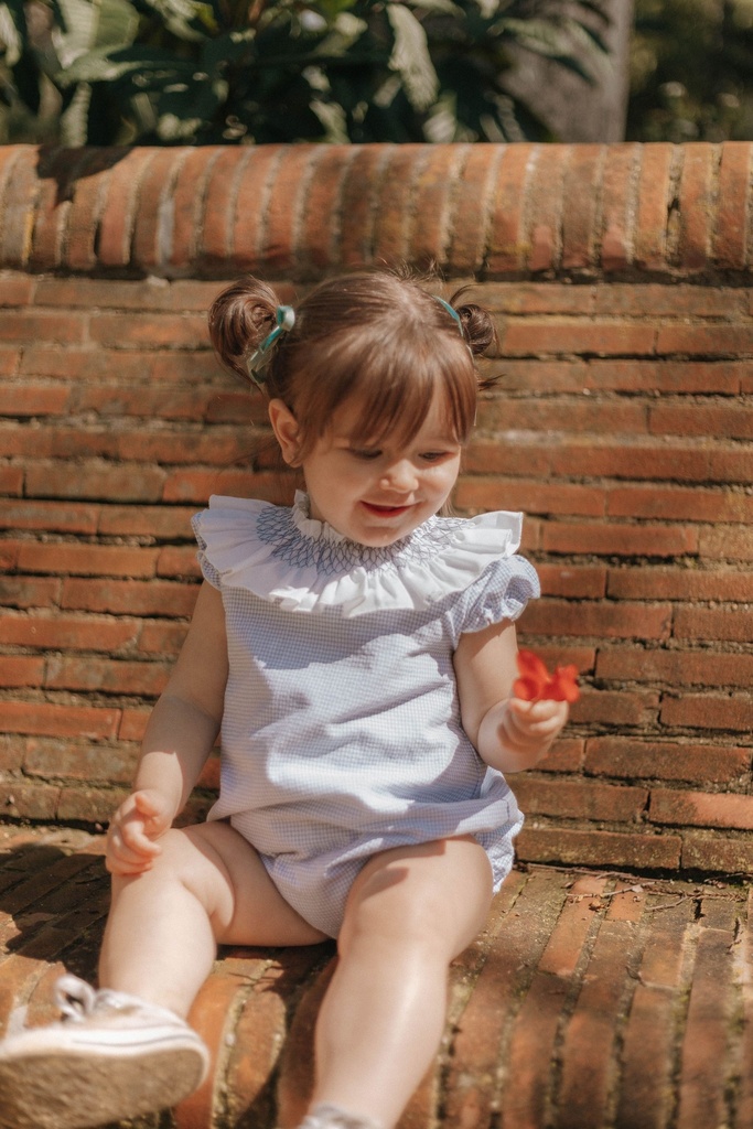 Pelele Smock vichy azul 