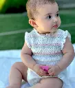 Pelele sin mangas blanco smock multicolor
