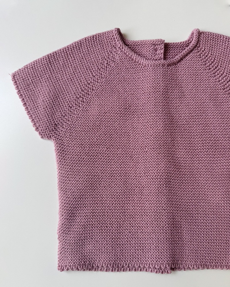 Jersey liso rosa empolvado manga corta