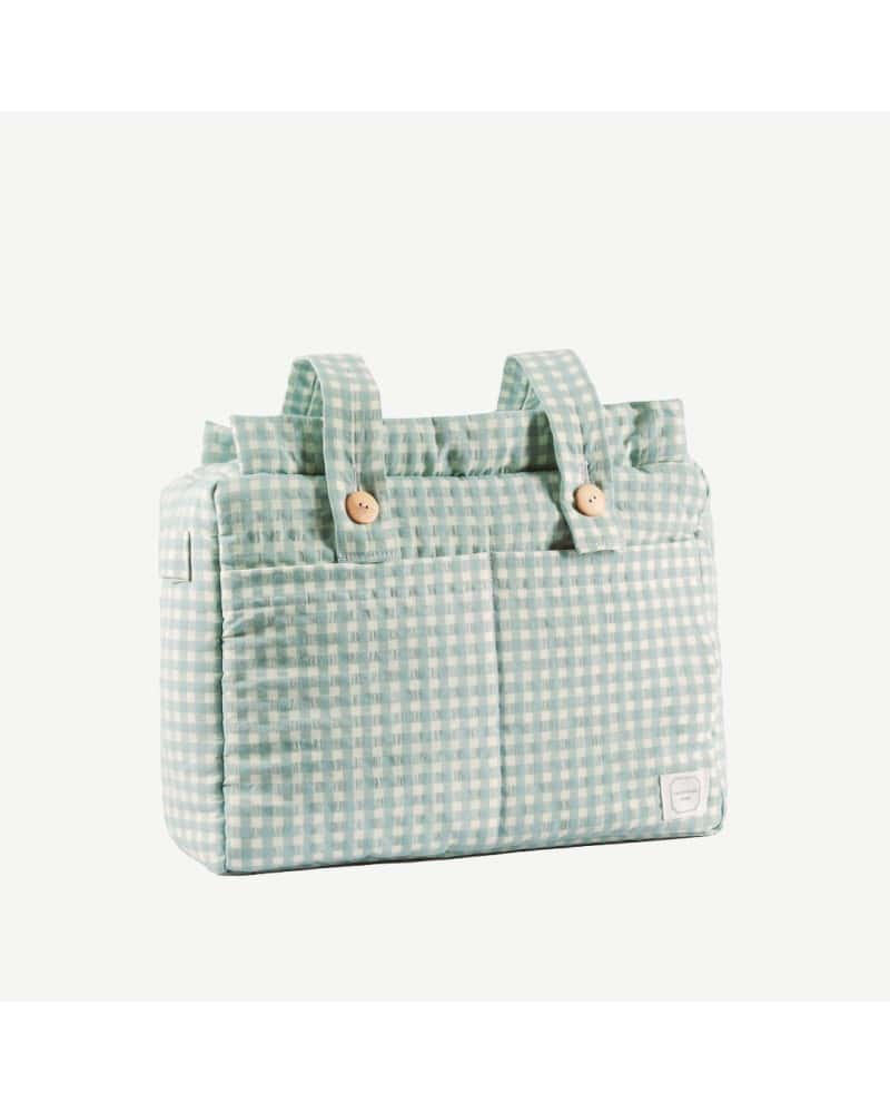  Bolso carrito grande vichy verde agua