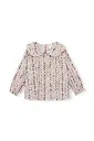 BLUSA VICHY BEIGE FLORES ROSAS