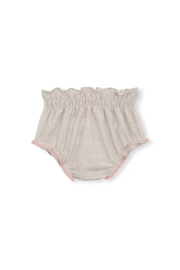 BRAGUITA NIÑA VICHY BEIGE Y DETALLE ROSA