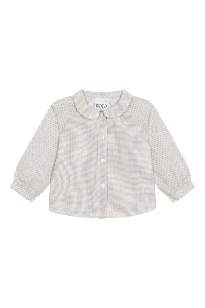 CAMISA CUELLO BEBÉ VICHY BEIGE