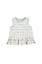 blusa sin mangas volante flores organic