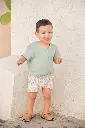 Camisa manga corta verde agua niño 