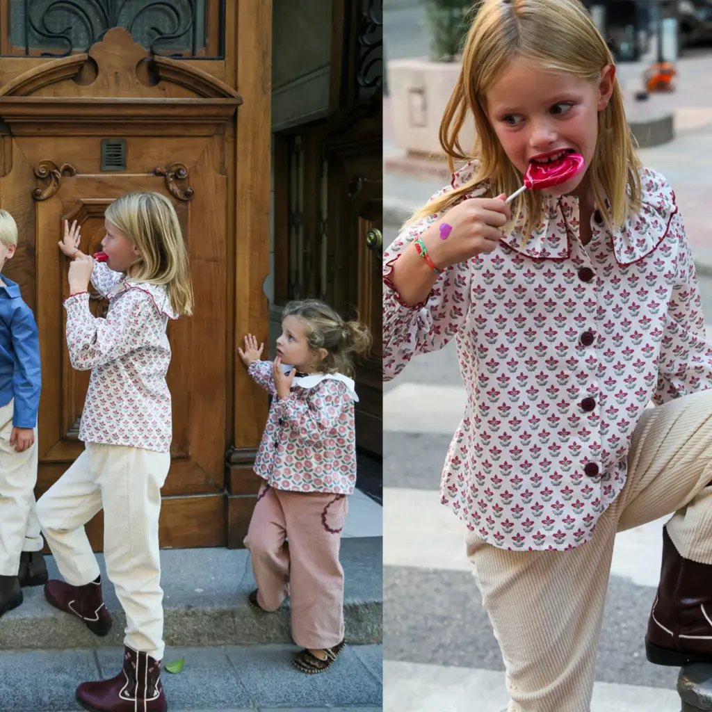 BLUSA MAXI CUELLO FLORES FRAMBUESA