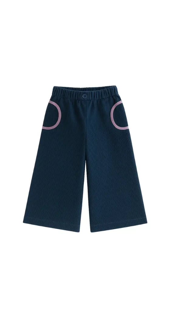 PANTALON ANCHO PANA GRUESA AZUL VIVO MORADO