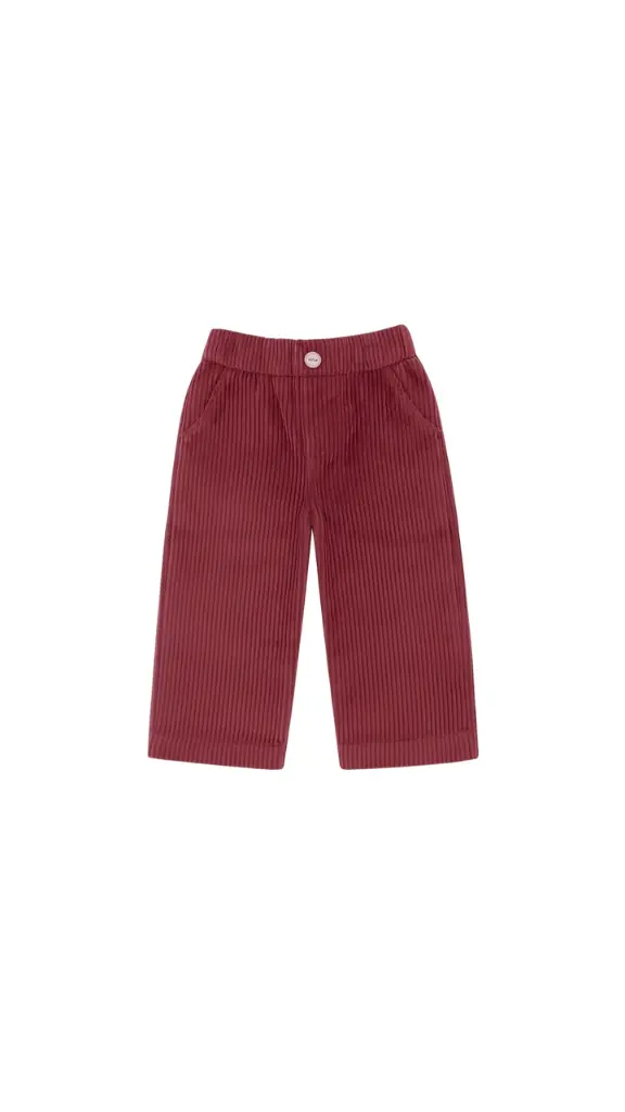 PANTALON RECTO PANA GRUESA BURDEOS