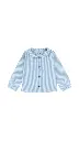 CAMISA MANGA LARGA CUELLO BEBÉ RAYAS AZULES Y BLANCAS