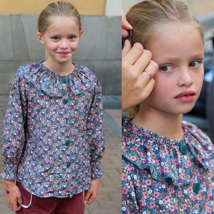 BLUSA MAXI CUELLO LIBERTY FONDO PATO FLORES ROSAS