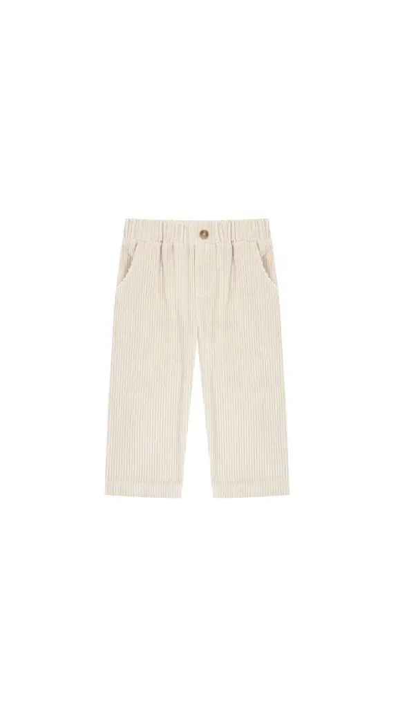 PANTALON RECTO PANA GRUESA CREMA