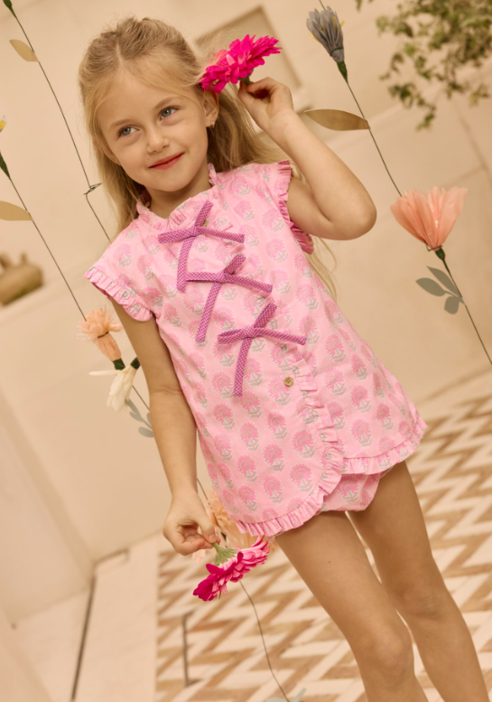 Vestido Flores Lazos 