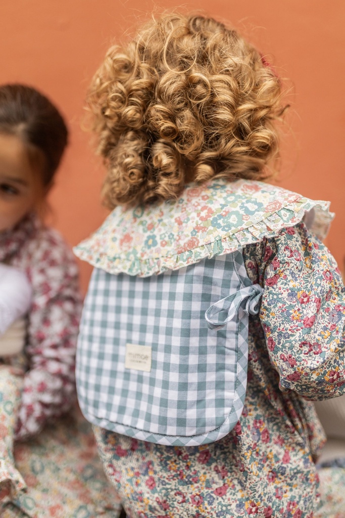 Babero volante Alize & vichy menta