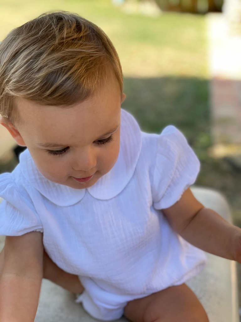 Pelele bambula blanco